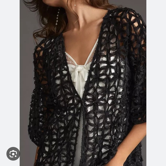 🌺host pick 🌺 GORGEOUS Anthropologie Textured Cutout Duster NWT - Picture 3 of 14